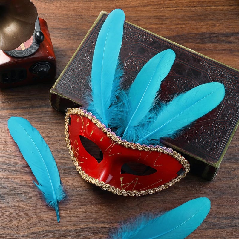 Ballinger Turquoise Craft Feathers Bulk - 120Pcs 6-8inch Goose Feathers for DIY Crafts Halloween Decorations, Jewelry,Cosplay and Clothing Accessories - Image 5